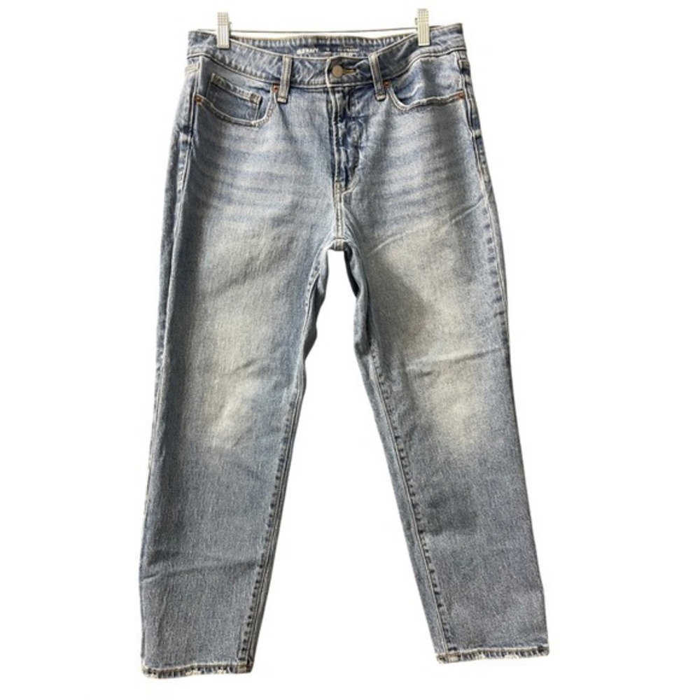 Old Navy OG Straight High Rise Light Wash Denim Jeans 12 Petite